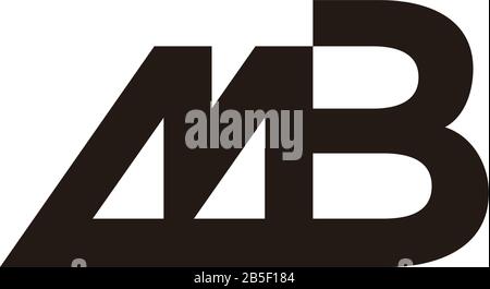 letter mb linked geometric line simple design symbol logo vector Stock Vector
