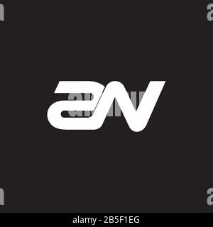 letter 2n simple linked overlapping symbol logo vector Stock Vector