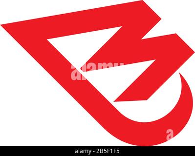 letter m abstract swoosh airplane symbol logo vector Stock Vector