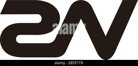 letter rn simple linked design geometric symbol logo vector Stock Vector