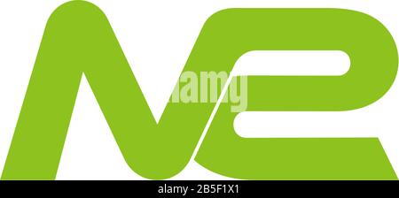 letter m2 simple linked overlapping symbol logo vector Stock Vector