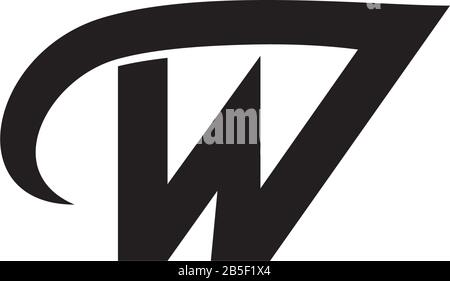 letter w swoosh geometric arrow symbol logo vector Stock Vector