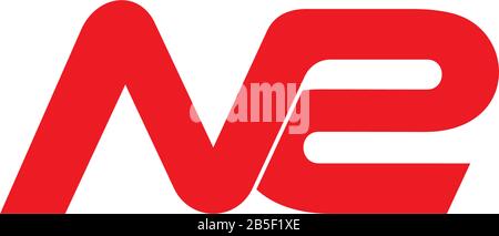 letter nr simple line design geometric overlap symbol logo vector Stock Vector