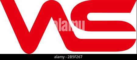 letter ws stripes linked logo vector Stock Vector