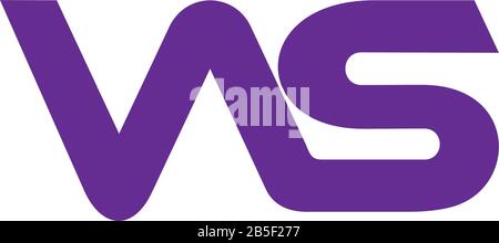 letter vs simple linked design geometric symbol logo vector Stock Vector