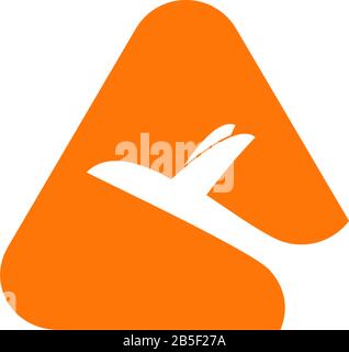 triangle swoosh airplane fly motion symbol logo vector Stock Vector