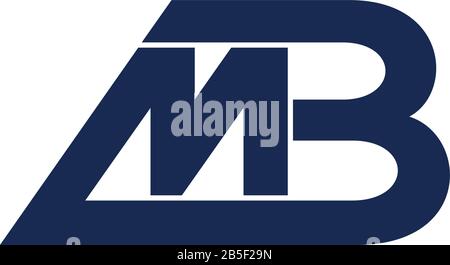 letter mb linked geometric line motion design symbol logo vector Stock Vector