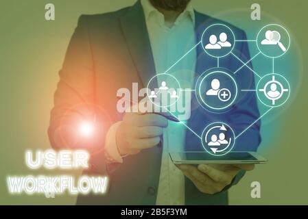 Handwriting text User Workflow. Conceptual photo orchestrated and repeatable pattern of business activity Stock Photo