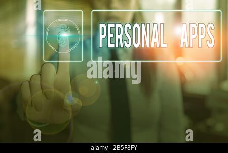 Handwriting text Personal Apps. Conceptual photo App for secure password less validation to online services Stock Photo