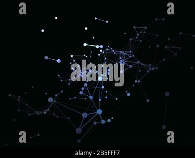 Trendy line art advertising with abstract lines on dark background for decoration design. Graphic design geometric shape. Graphic abstract background. Stock Photo