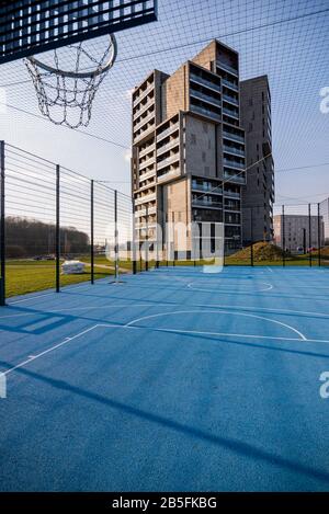 Odense Cortex park area near University of Southern Denmark, construction of infrastructure growing urban city. Stock Photo