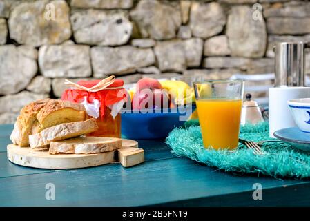 Traditional Mediterranean Breakfast Stock Photo