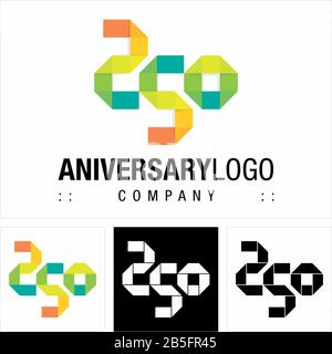 Aniversary (Number 25) Vector Symbol Company Logo. Origami (Paper Fold) Style Logotype. Number logo icon illustration. Elegant Identity Concept Design Stock Vector