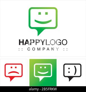 Display Smile (Dot, Parenthesis, Happy, Emotion, Monitor) Vector Symbol Company Logo (Logotype). Emoji (Emoticon) Icon Illustration. Stock Vector