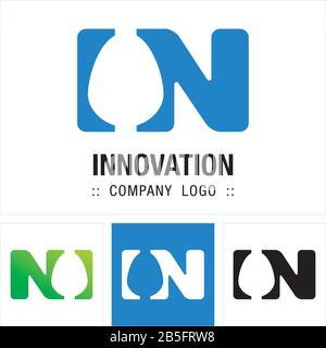 Innovation (Egg) Vector Symbol Company Logo (Logotype). Typography with Negative Egg Icon Illustration. Elegant Identity Concept Design Idea Brand. Stock Vector