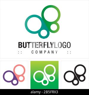 Butterfly (Insect) Vector Symbol Company Logo (Logotype). Freedom, Light, Flying, Transformation, Metamorphosis Style Icon Illustration. Elegant. Stock Vector