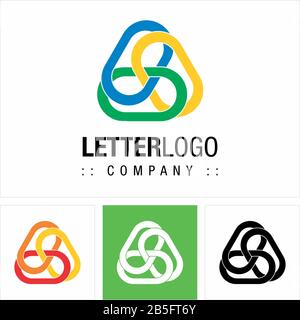 Letter A (Typography) Vector Symbol Company (Association) Logo (Logotype). Geometric Chained Rings Style Icon Illustration. Elegant Identity Concept. Stock Vector