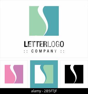Letter S Vector Symbol Company Logo (Logotype). Square Curves (Body Shape) Geometric Style Icon Illustration. Elegant and Modern Identity Concept Stock Vector