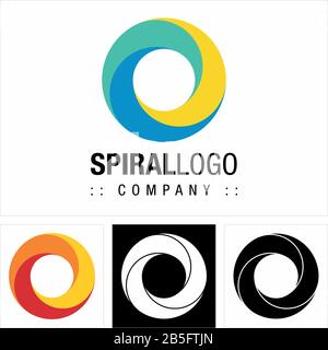 Letter O (Spiral, Circle) Vector Symbol Company Logo (Logotype). Concentric Color Gradient Three Elements (Shapes) Style Icon Illustration. Elegant Stock Vector