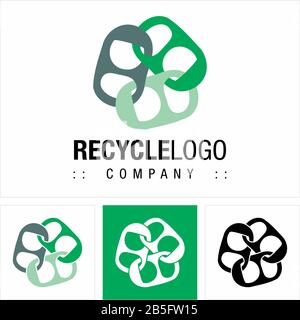 Aluminum Recycle (Drink Can Opener) Vector Symbol Company Logo (Logotype). Ecology, Sustainability Style Icon Illustration. Elegant Modern Identity Stock Vector