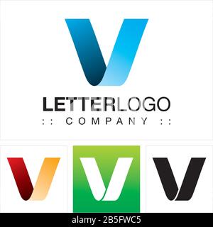 Letter V (Typography) Vector Symbol Company Logo (Logotype). 3d Geometric Paper Fold (Origami) Layered Spiral Style Icon Illustration. Elegant Stock Vector