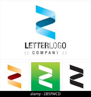 Letter Z (Typography) Vector Symbol Company Logo (Logotype). 3d Geometric Paper Fold (Origami) Layered Spiral Style Icon Illustration. Elegant Identit Stock Vector