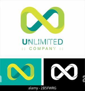 Infinity (Unlimited) Vector Symbol Company Logo. Geometric Layer Style Logotype. Endless icon illustration. Elegant Identity Concept Design Idea Stock Vector