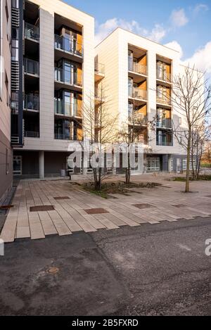 Odense Cortex park area near University of Southern Denmark, construction of infrastructure growing urban city. Stock Photo