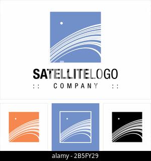 Planet Rings (Satellite, Orbit, Shape) Vector Symbol Company Logo (Logotype). Technology Style Icon Illustration. Elegant Modern Identity Concept Stock Vector