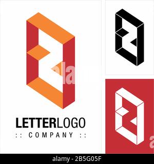 Letter Z (Typography) Vector Symbol Company Logo (Logotype). 3d Geometric Shelf Like Icon Illustration. Elegant Identity Concept Design Idea Brand Tem Stock Vector