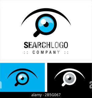 Magnifying Glass (Eye) Vector Symbol Company Logo. Icon Style Logotype. Magnifier Lens Illustration. Elegant Identity Search Concept Design Idea Templ Stock Vector