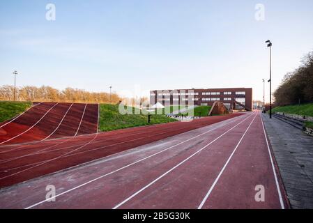 Odense Cortex park area near University of Southern Denmark, construction of infrastructure growing urban city. Stock Photo