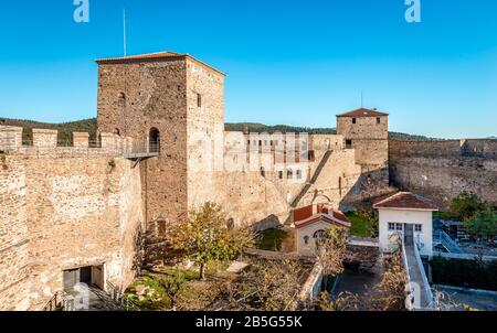 The Heptapyrgion (aka Yedi Kule, an Ottoman-era fortress), in Thessaloniki, Greece. Once a prison, now it is a museum. Stock Photo