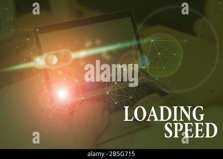 Handwriting text Loading Speed. Conceptual photo time takes to download and display the content of a web page Stock Photo
