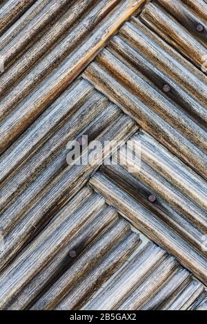 Surface eroded by time,Old wood background, plant Stock Photo