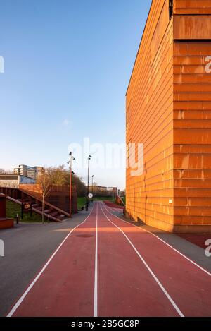 Odense Cortex park area near University of Southern Denmark, construction of infrastructure growing urban city. Stock Photo