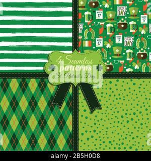 Seamless fashion pattern in green Stock Vector