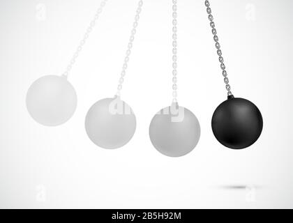 Demolition ball. Heavy black wrecking sphere. Vector illustration Stock Vector