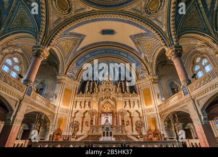 Tabernacle at New Synagogue, Art Nouveau style, in Szeged, Southern Great Hungarian Plain region, Csongrad County, Hungary Stock Photo