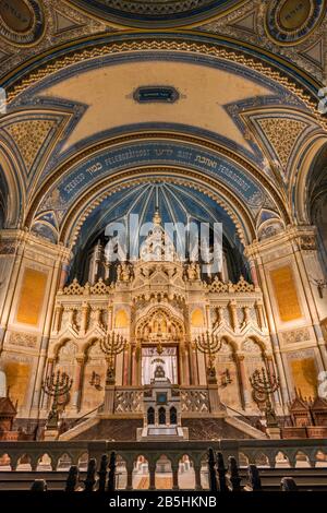 Tabernacle at New Synagogue, Art Nouveau style, in Szeged, Southern Great Hungarian Plain region, Csongrad County, Hungary Stock Photo