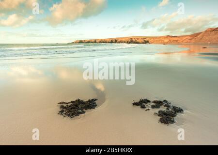 Porthor or Whistling Sands, Llyn Peninsula, North Wales Stock Photo