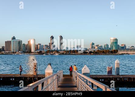 Coronado, CA / USA - July 24, 2015: A view of San Diego from Coronado, in the afternoon. Stock Photo