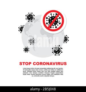 Corona Virus. 2019-nCoV. Corona Virus in Wuhan, China, Global Spread, and Concept of Icon of Stopping Corona Virus Stock Vector