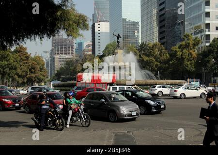 Fountain of the Diana the Huntress in Mexico city on the Paseo de la Reforma. Fuente de la Diana la Cazadora. Stock Photo