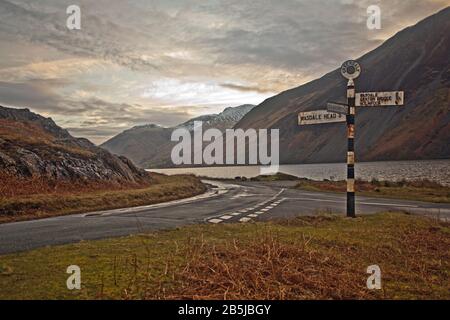 Scafell Pike and Wastwater from Greendale Stock Photo