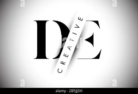 DE D E Letter Logo with Creative Shadow Cut and Overlayered Text Vector Illustration Design. Stock Vector