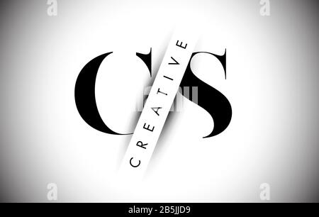 CS C S Letter Logo with Creative Shadow and Text Design Vector Illustration. Stock Vector