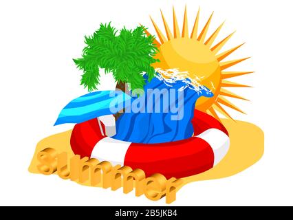 summer season background. abstract illustration of summer vacation Stock Vector