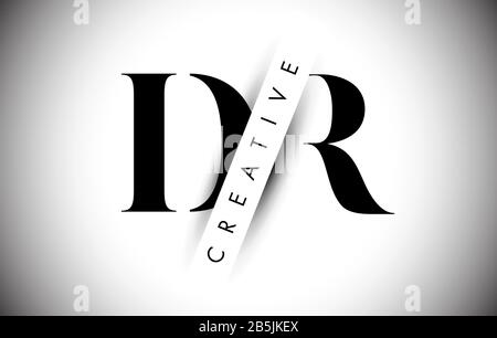 DR D R Letter Logo with Creative Shadow Cut and Overlayered Text Vector Illustration Design. Stock Vector
