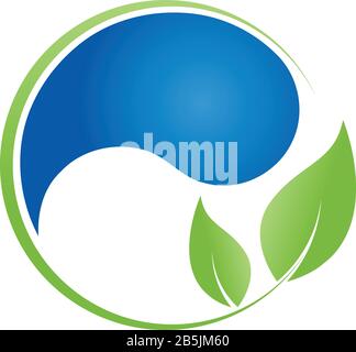 Drop, leaves, plant, wellness, logo Stock Vector